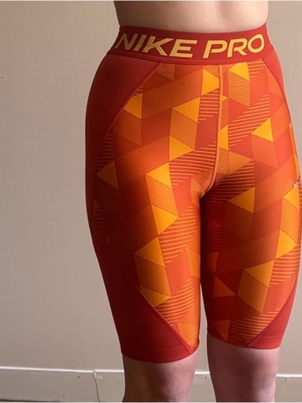 Nike Orange Biker Shorts